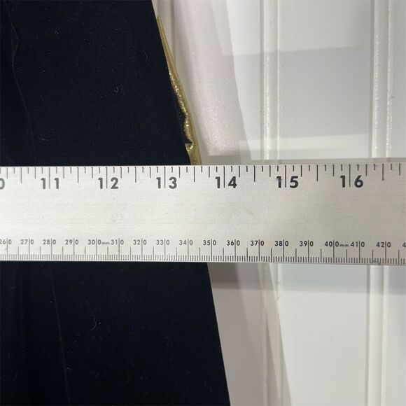 Vintage Jessica McClintock Black Velvet Gold Bow Halter Gown Size 10 USA Made - Picture 7 of 12